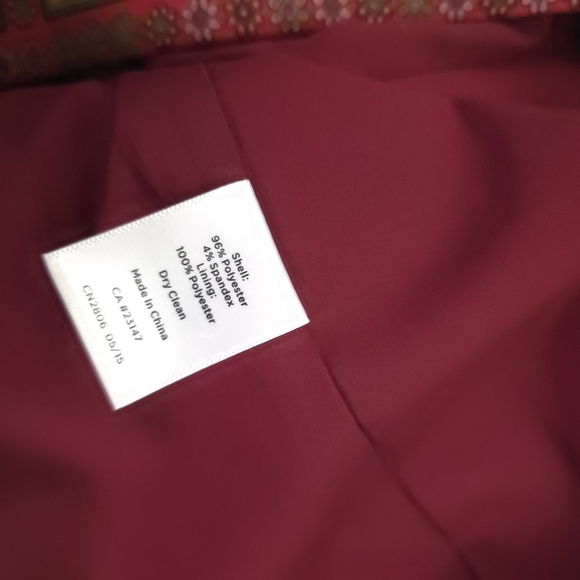 Talbots Red and Pink Paisley Midi Dress - Picture 9 of 9